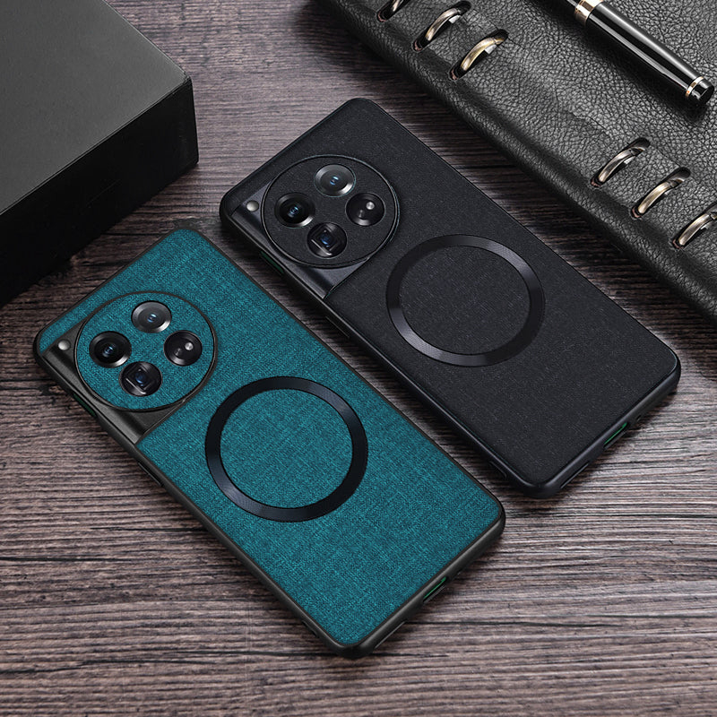For OnePlus 12 5G Magnetic Case TPU+Cloth Scratch Resistant Phone Cover For OnePlus 12 5G Magnetic Case TPU+Cloth Scratch Resistant Phone Cover